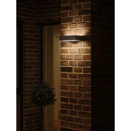 Nordlux - LED solcellsvägglampa med sensor MONAY LED/5W/5V 3000K IP44 2000 mAh svart
