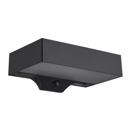 Nordlux - LED solcellsvägglampa med sensor MONAY LED/5W/5V 3000K IP44 2000 mAh svart
