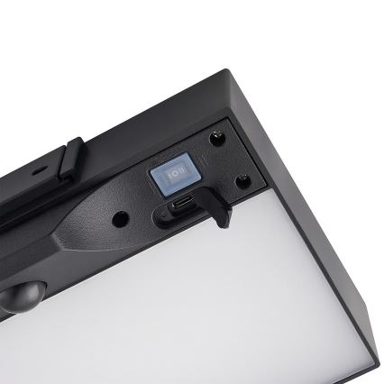 Nordlux - LED solcellsvägglampa med sensor MONAY LED/5W/5V 3000K IP44 2000 mAh svart