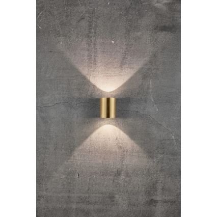 Nordlux - LED utomhusvägglampa CANTO 2xLED/5,5W/230V IP44 guld