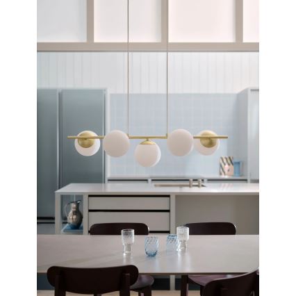 Nordlux - LILLY pendellampa med vajer 5xE14/10W/230V mässing