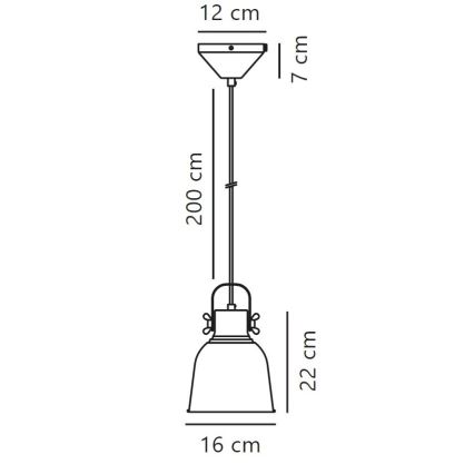 Nordlux - Ljuskrona med textilsladd ADRIAN 1xE27/25W/230V diameter 16 cm grå