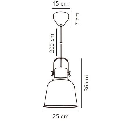 Nordlux - Ljuskrona med textilsladd ADRIAN 1xE27/25W/230V diameter 25 cm grå