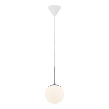 Nordlux - Ljuskrona med textilsladd CAFE 1xE27/15W/230V diameter 15 cm vit
