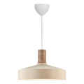 Nordlux - Ljuskrona med textilsladd ELVAS 1xE27/60W/230V diameter 37,5 cm beige
