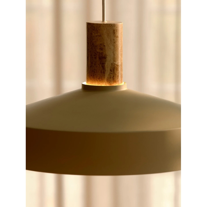 Nordlux - Ljuskrona med textilsladd ELVAS 1xE27/60W/230V diameter 37,5 cm beige