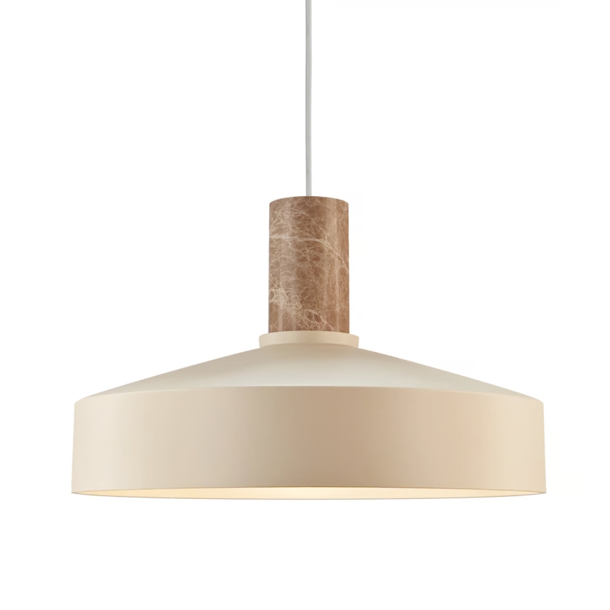 Nordlux - Ljuskrona med textilsladd ELVAS 1xE27/60W/230V diameter 37,5 cm beige