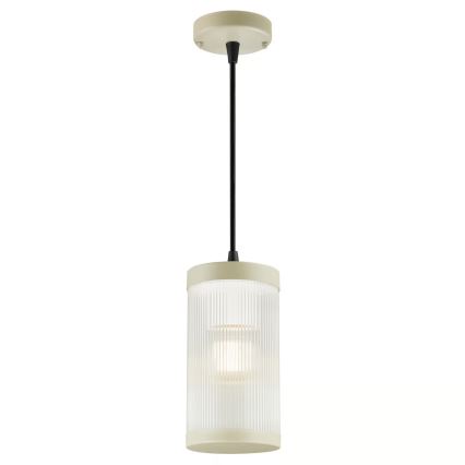 Nordlux - Ljuskrona med textilsladd för utomhusbruk COUPAR 1xE27/25W/230V IP33 diameter 13 cm grädde
