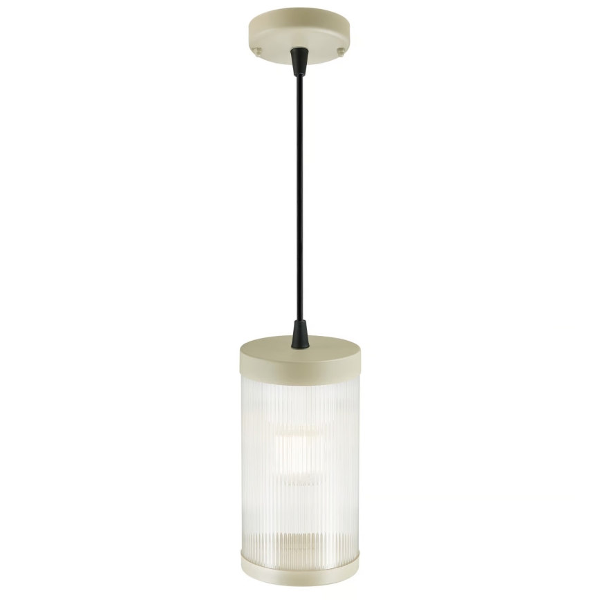 Nordlux - Ljuskrona med textilsladd för utomhusbruk COUPAR 1xE27/25W/230V IP33 diameter 13 cm grädde