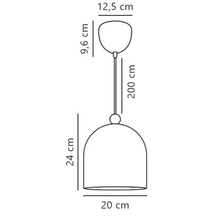 Nordlux - Ljuskrona med textilsladd GASTON 1xE27/40W/230V vit