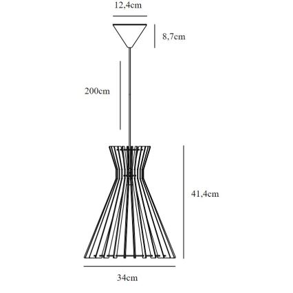 Nordlux - Ljuskrona med textilsladd GROA 1xE27/60W/230V