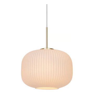 Nordlux - Ljuskrona med textilsladd MILFORD 1xE27/40W/230V diameter 30 cm vit