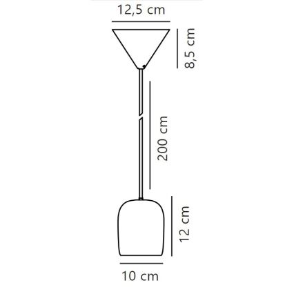 Nordlux - Ljuskrona med textilsladd NOTTI 1xE27/25W/230V grå