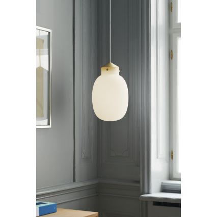 Nordlux - Ljuskrona med textilsladd RAITO 1xE27/25W/230V mässing/vit
