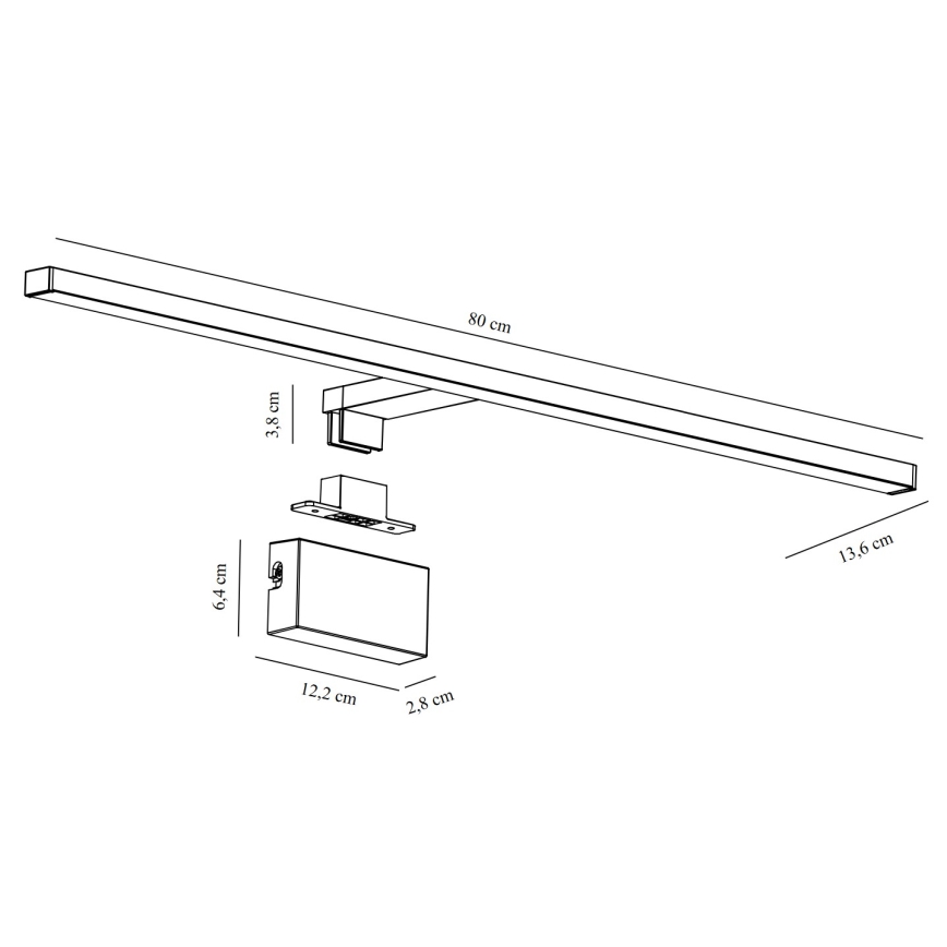 Nordlux - LED badrumsspegelbelysning MARLEE LED/11,5W/230V 3000K IP44 svart