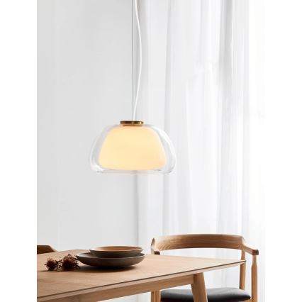 Nordlux - Pendel JELLY med kabel 1xE27/40W/230V vit/klar Ø 39 cm