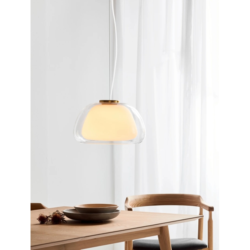 Nordlux - Pendel JELLY med kabel 1xE27/40W/230V vit/klar Ø 39 cm
