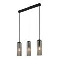 Nordlux - Pendellampa MIELLA 3xE27/25W/230V svart/rökfärgad