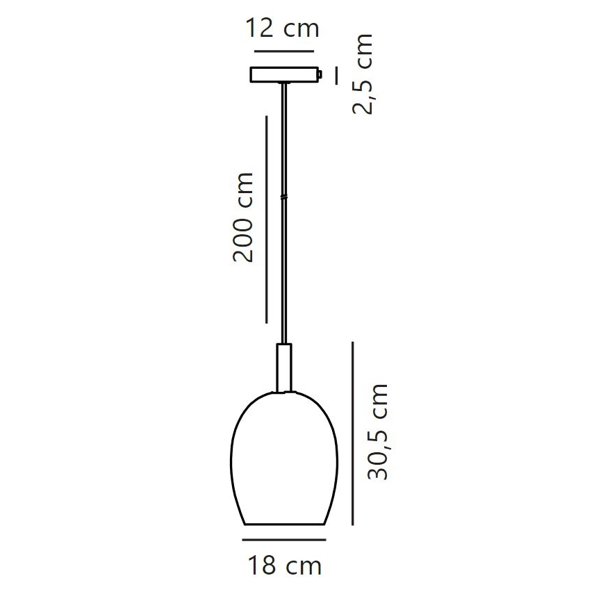 Nordlux - Pendellampa på kabel UMA 1xE27/40W/230V Ø 18 cm svart/rökfärgad