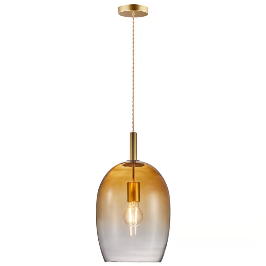 Nordlux - Pendellampa UMA på sladd, 1 x E27, max 40 W, 230 V, Ø 23 cm, brun/rökfärgad