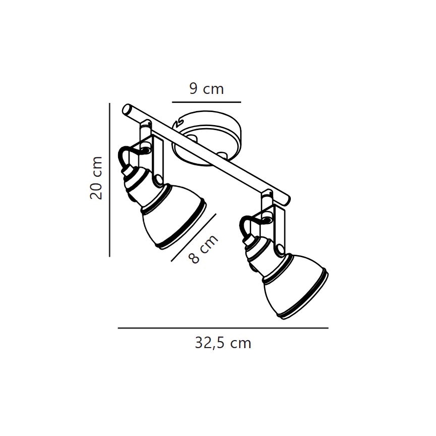 Nordlux - Spotlight ASLAK 2xGU10/35W/230V svart