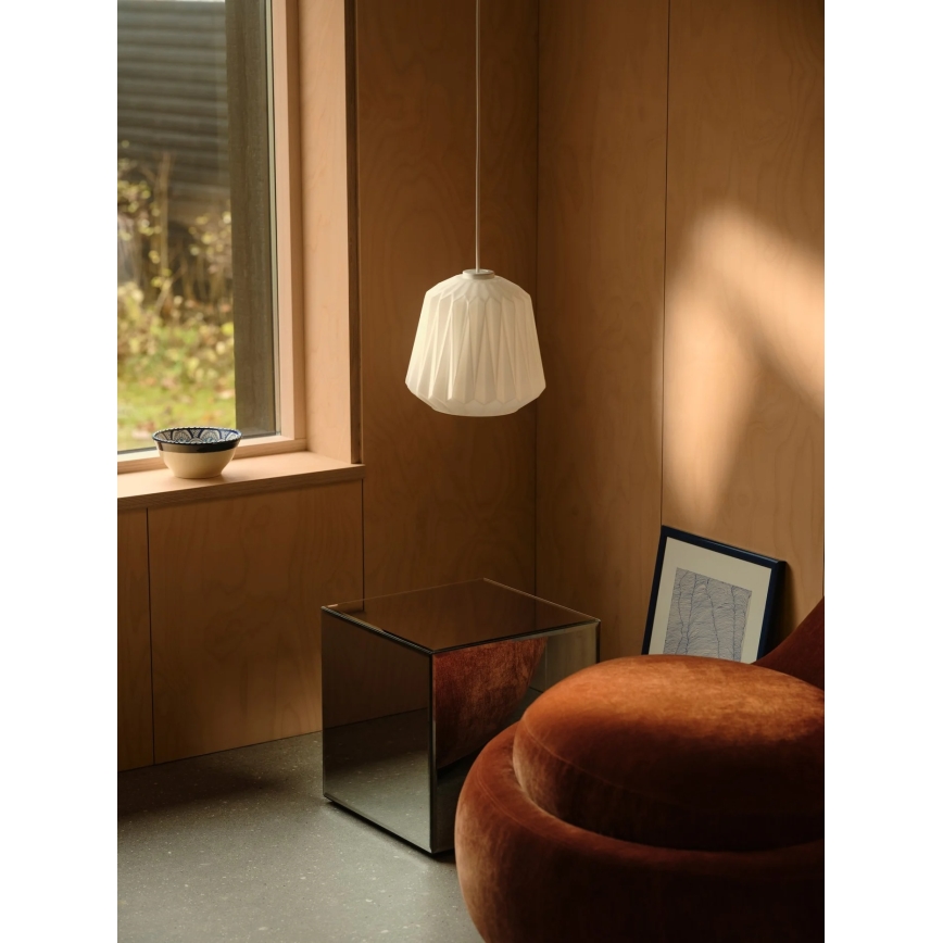 Nordlux - Takpendel ELBIE med sladd 1xE27/15W/230V Ø24 cm vit