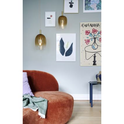 Nordlux - Takpendel på kabel UMA 1xE27/40W/230V Ø 18 cm brun/rökfärgad