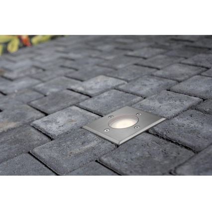 Nordlux - Uppfartslampa för utomhusbruk PATO 1xGU10/35W/230V IP65 matt krom vinklat