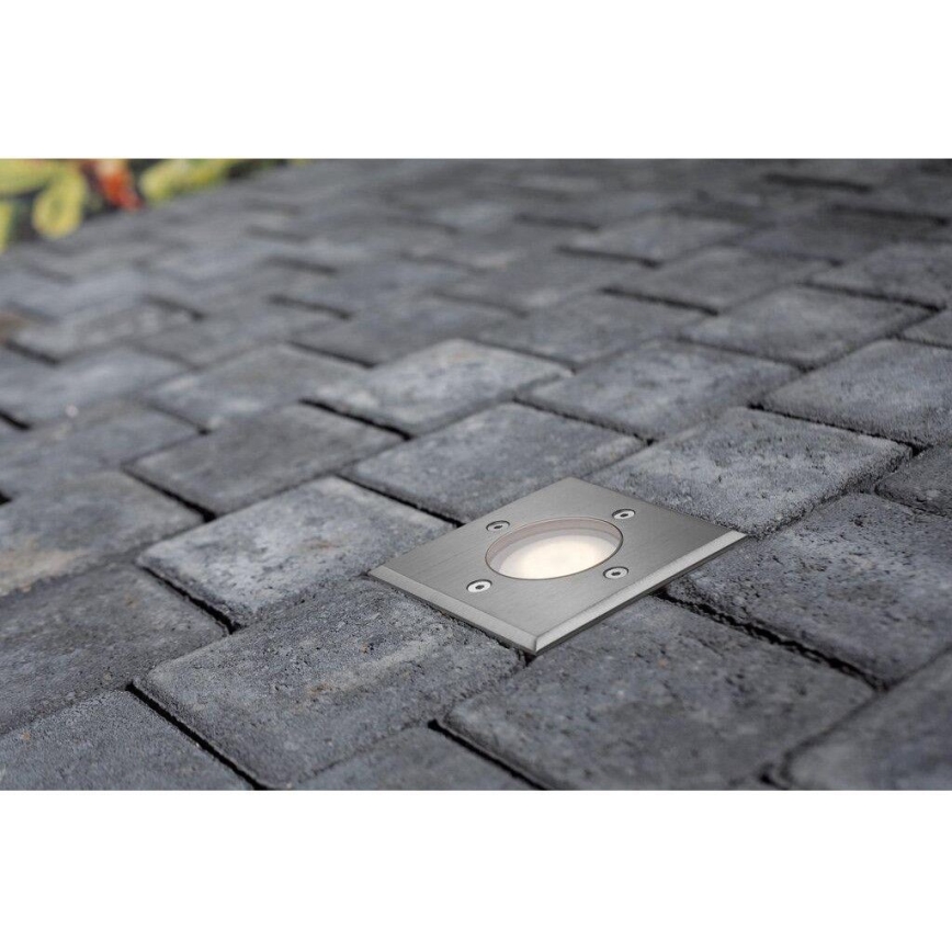 Nordlux - Uppfartslampa för utomhusbruk PATO 1xGU10/35W/230V IP65 matt krom vinklat