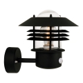 Nordlux - Utomhus väggarmatur med sensor VEJERS 1xE27/60W/230V IP54 svart