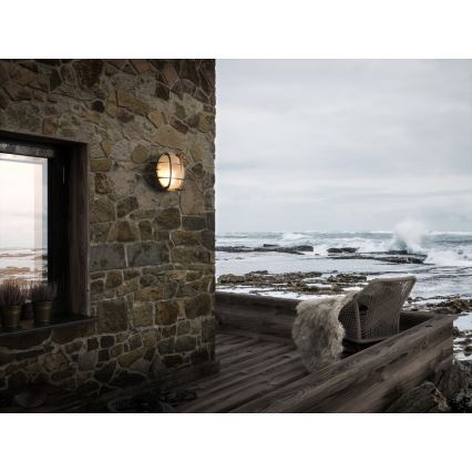 Nordlux - Utomhus väggarmatur POLPERRO 1xE27/12,5W/230V IP64 mässing