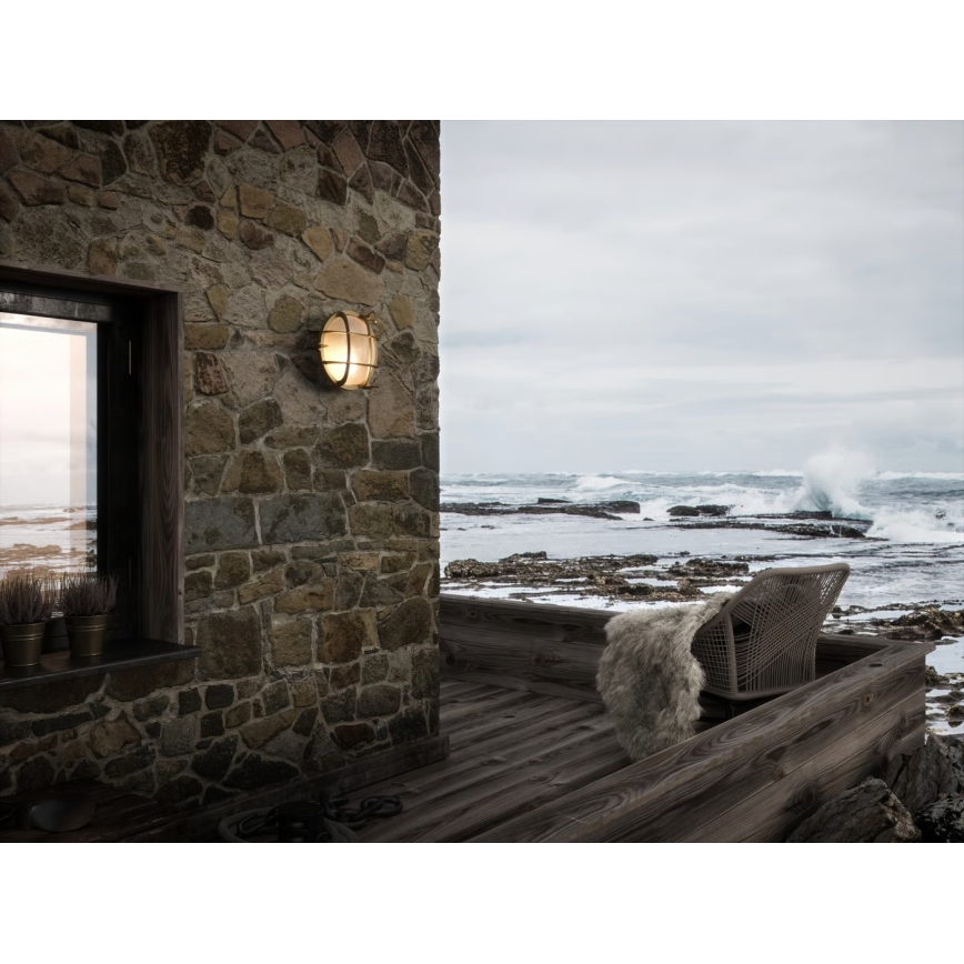 Nordlux - Utomhus väggarmatur POLPERRO 1xE27/12,5W/230V IP64 mässing