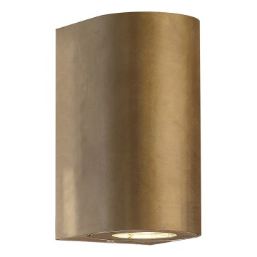 Nordlux - Utomhus vägglampa CANTO 2xGU10/28W/230V IP44 mässing