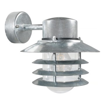 Nordlux - Utomhus vägglampa VEJERS 1xE27/60W/230V IP54 silver