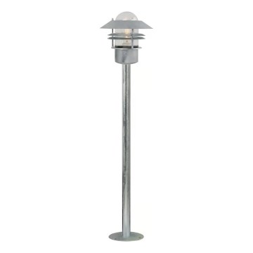 Nordlux - Utomhuslampa BLOKHUS 1xE27/60W/230V IP54 silverfärgad 92 cm