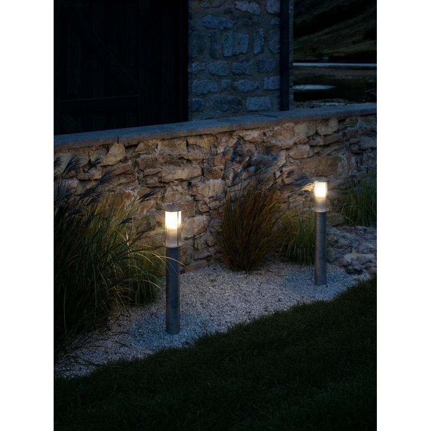 Nordlux - Utomhuslampa LINTON 1xE27/15W/230V IP54 silverfärgad 80 cm