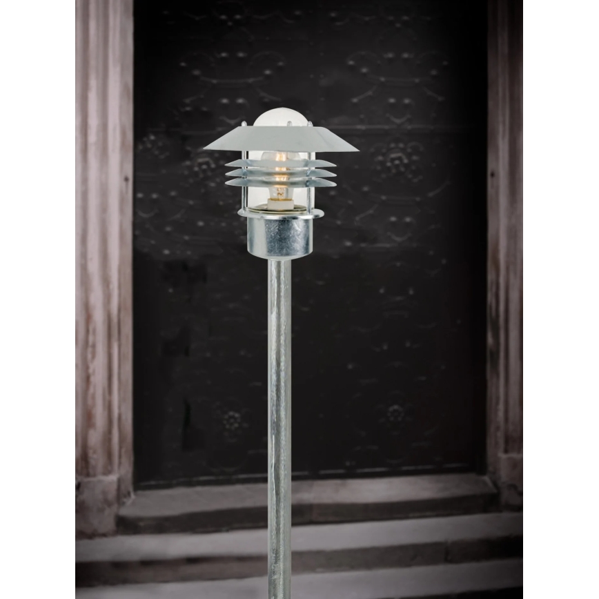Nordlux - Utomhuslampa VEJERS 1xE27/60W/230V IP54 silver 92 cm