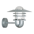 Nordlux - Utomhusvägglampa AGGER 1xE27/60W/230V IP54 silver