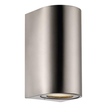 Nordlux - Utomhusvägglampa CANTO 2xGU10/28W/230V IP44 rostfritt stål