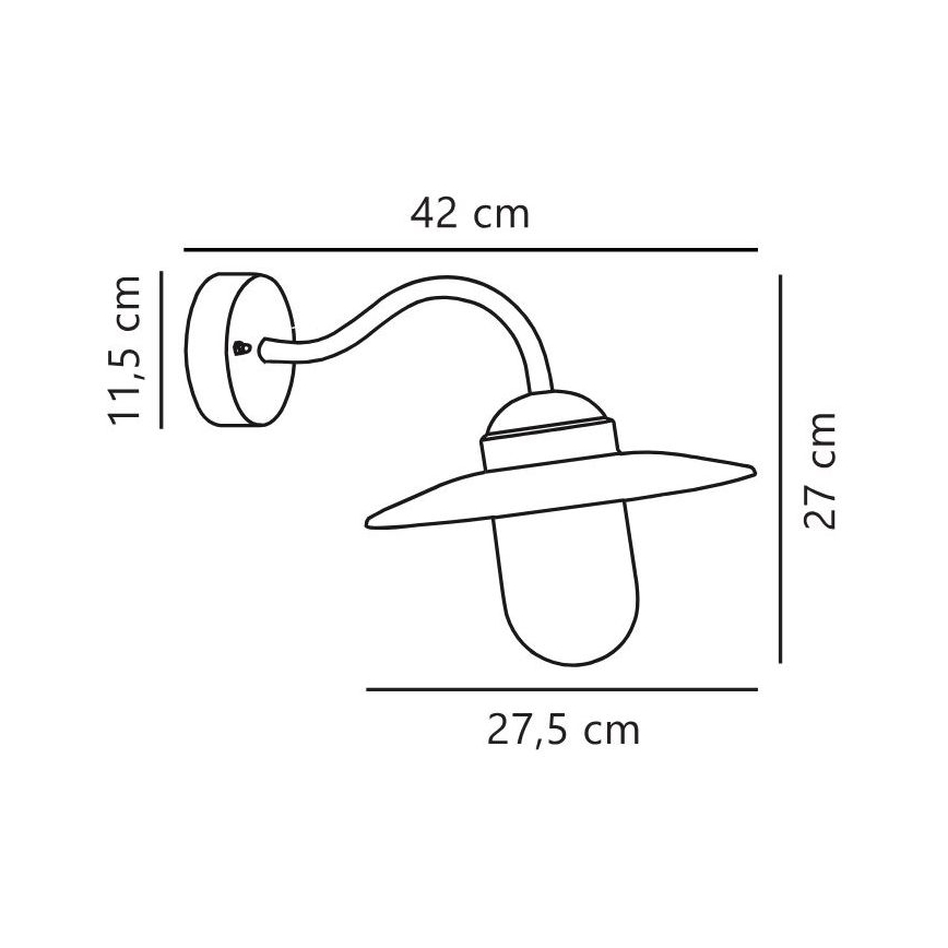 Nordlux - Utomhusvägglampa LUXEMBOURG 1xE27/60W/230V IP54 koppar