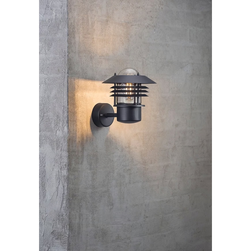 Nordlux - Utomhusvägglampa VEJERS 1xE27/60W/230V IP54 svart