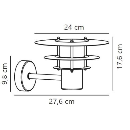 Nordlux - Vägglampa för utomhusbruk BASTIA 1xE14/12W/230V IP54 matt krom