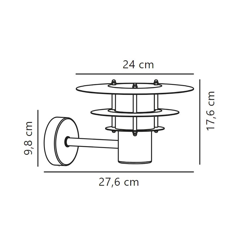 Nordlux - Vägglampa för utomhusbruk BASTIA 1xE14/12W/230V IP54 matt krom