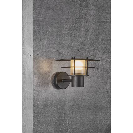 Nordlux - Vägglampa för utomhusbruk BASTIA 1xE14/12W/230V IP54 svart