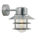 Nordlux - Vägglampa för utomhusbruk BLOKHUS 1xE27/60W/230V IP54 silver