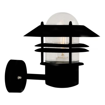 Nordlux - Vägglampa för utomhusbruk BLOKHUS 1xE27/60W/230V IP54 svart