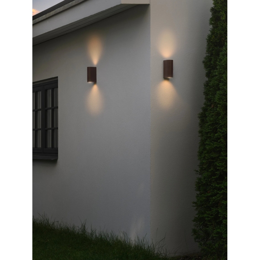 Nordlux - Vägglampa för utomhusbruk DION 2xGU10/25W/230V IP44 rezavá