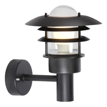 Nordlux - Vägglampa för utomhusbruk LONSTRUP 1xE27/60W/230V IP44 svart