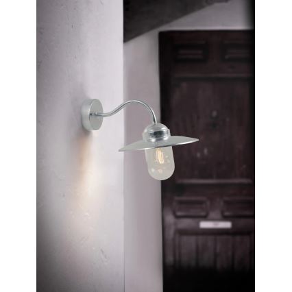 Nordlux - Vägglampa för utomhusbruk LUXEMBOURG 1xE27/60W/230V IP54 silver