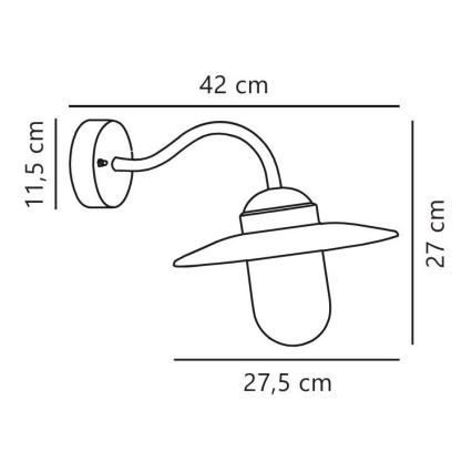Nordlux - Vägglampa för utomhusbruk LUXEMBOURG 1xE27/60W/230V IP54 svart